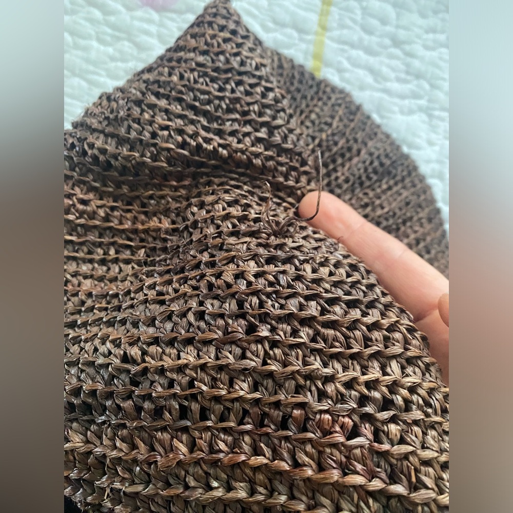 Helen Kaminski Australia 100% raffia Brown Sling woven bucket bag single strap - Picture 9 of 9